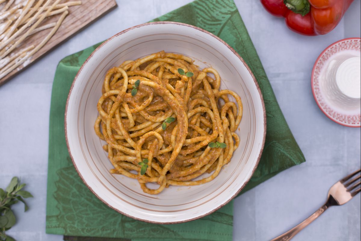 Bigoli in Paprikasauce