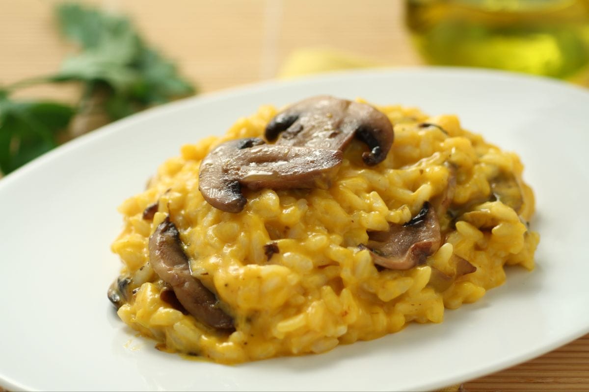 Kürbisrisotto mit Pilzen und Taleggio