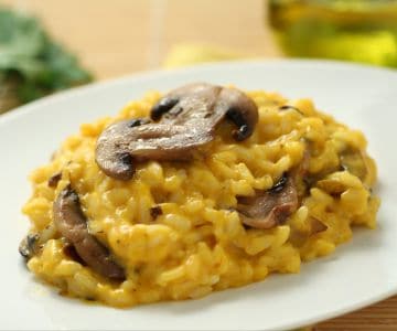 Kürbisrisotto mit Pilzen und Taleggio