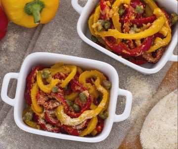 Im Ofen gebackene Paprika mit Kapern