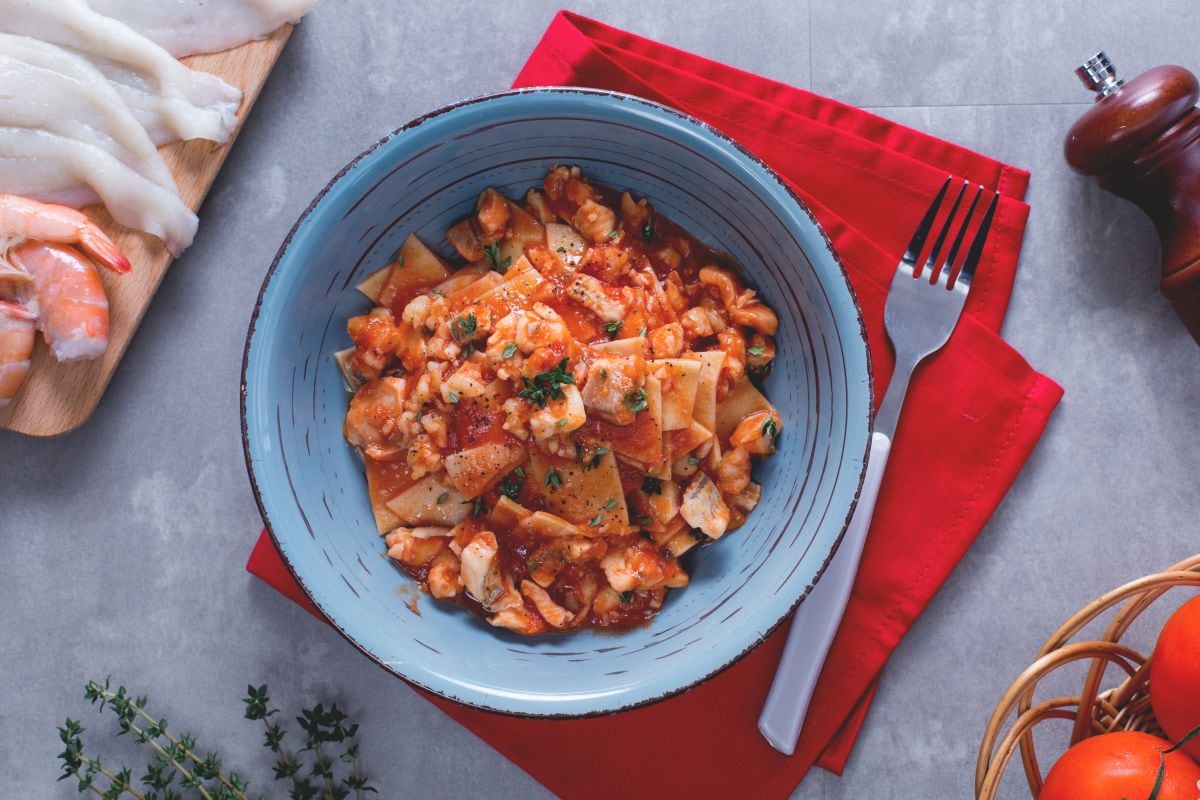 Maltagliati mit Fischragout