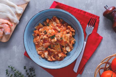 Maltagliati mit Fischragout