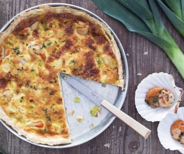 Quiche mit Jakobsmuscheln und Lauch