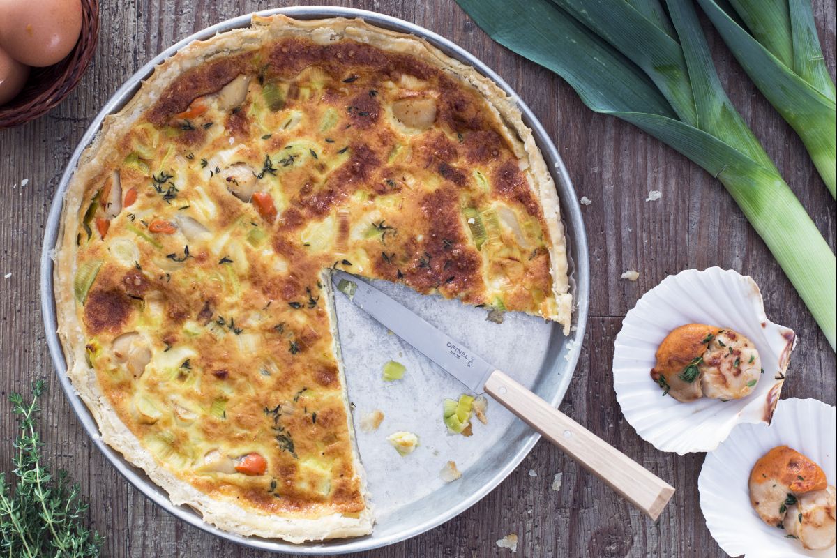 Quiche mit Jakobsmuscheln und Lauch