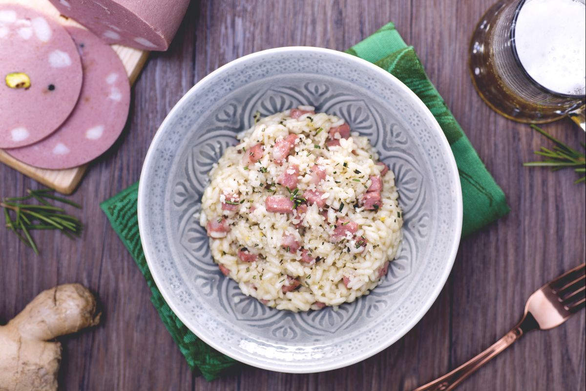 Risotto mit Bier und Mortadella