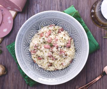 Risotto mit Bier und Mortadella