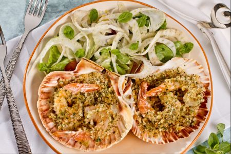 Gratinierte Garnelen