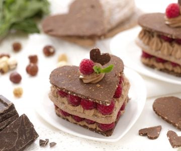 Schokoladen- und Himbeerherzchen