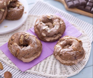 Mini Paris-Brest mit Kakao und Schokoladencreme