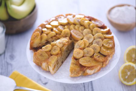 Gestürzter Bananenkuchen