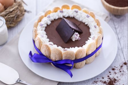 Charlotte mit Mousse aus dunkler Schokolade