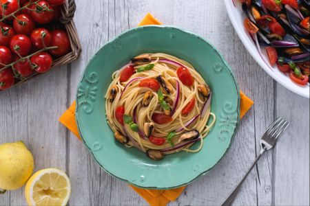 Spaghetti mit Miesmuscheln auf katalanische Art