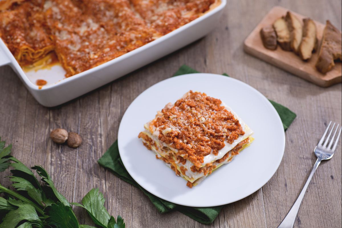 Lasagne mit Seitan-Ragout
