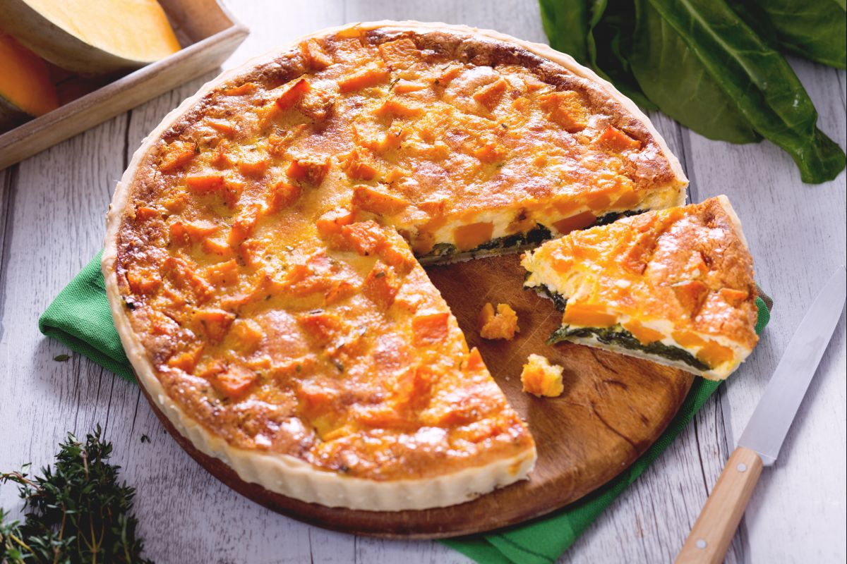 Kürbis und Mangold Quiche