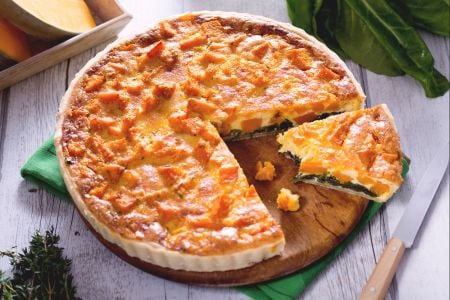 Kürbis und Mangold Quiche