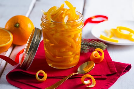Kandierte Orangenschalen