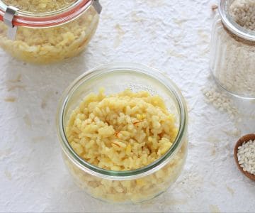 Mailänder Risotto im Glas gekocht