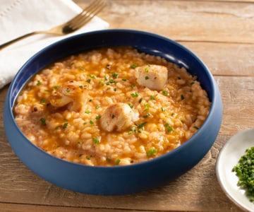Risotto mit Jakobsmuscheln und Zitrusfrüchten