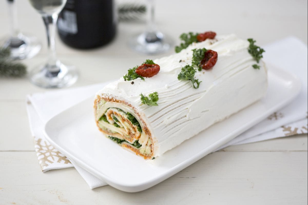 Vegetarischer herzhafter Baumstamm