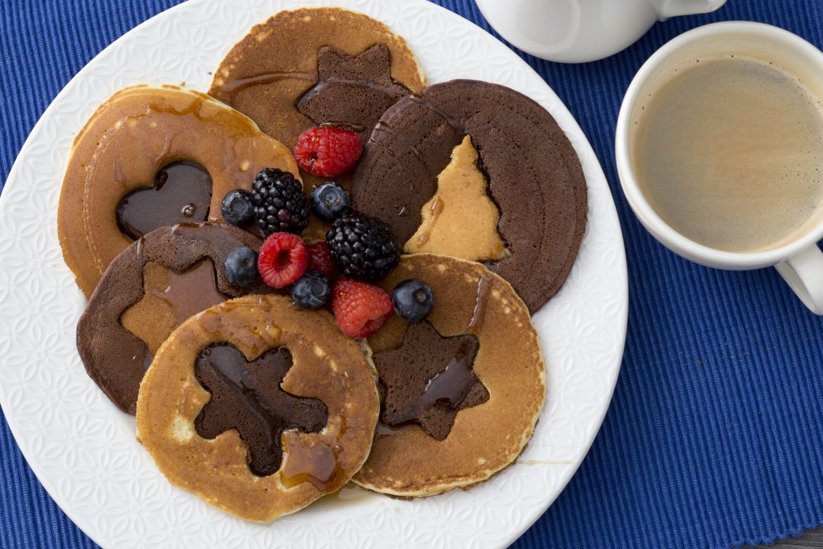 Zweifarbige Pfannkuchen