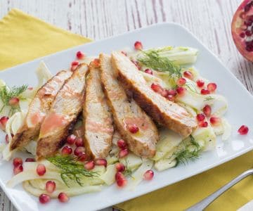 Putenbruststreifen mit Fenchel und Granatapfel