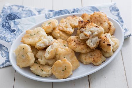 Kabeljau- und Blumenkohl-Pizzelle