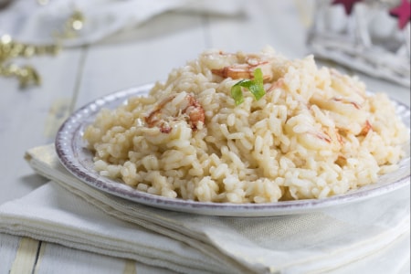 Risotto mit Garnelen, Limette und Prosecco