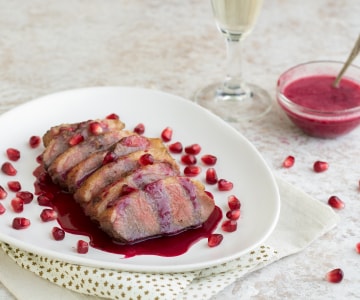 Ente mit Granatapfel