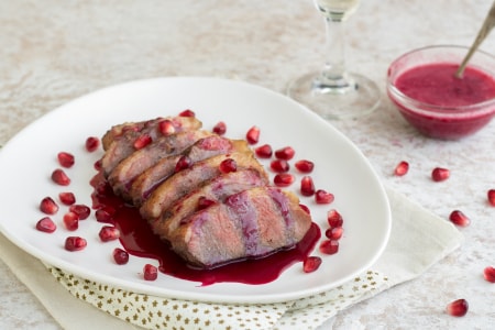 Ente mit Granatapfel