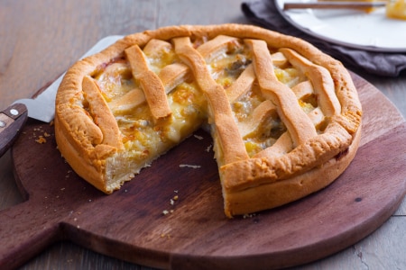 Herzhafte Torte mit Kartoffeln und Gorgonzola