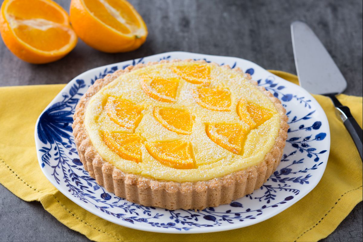 Orangentarte mit Creme