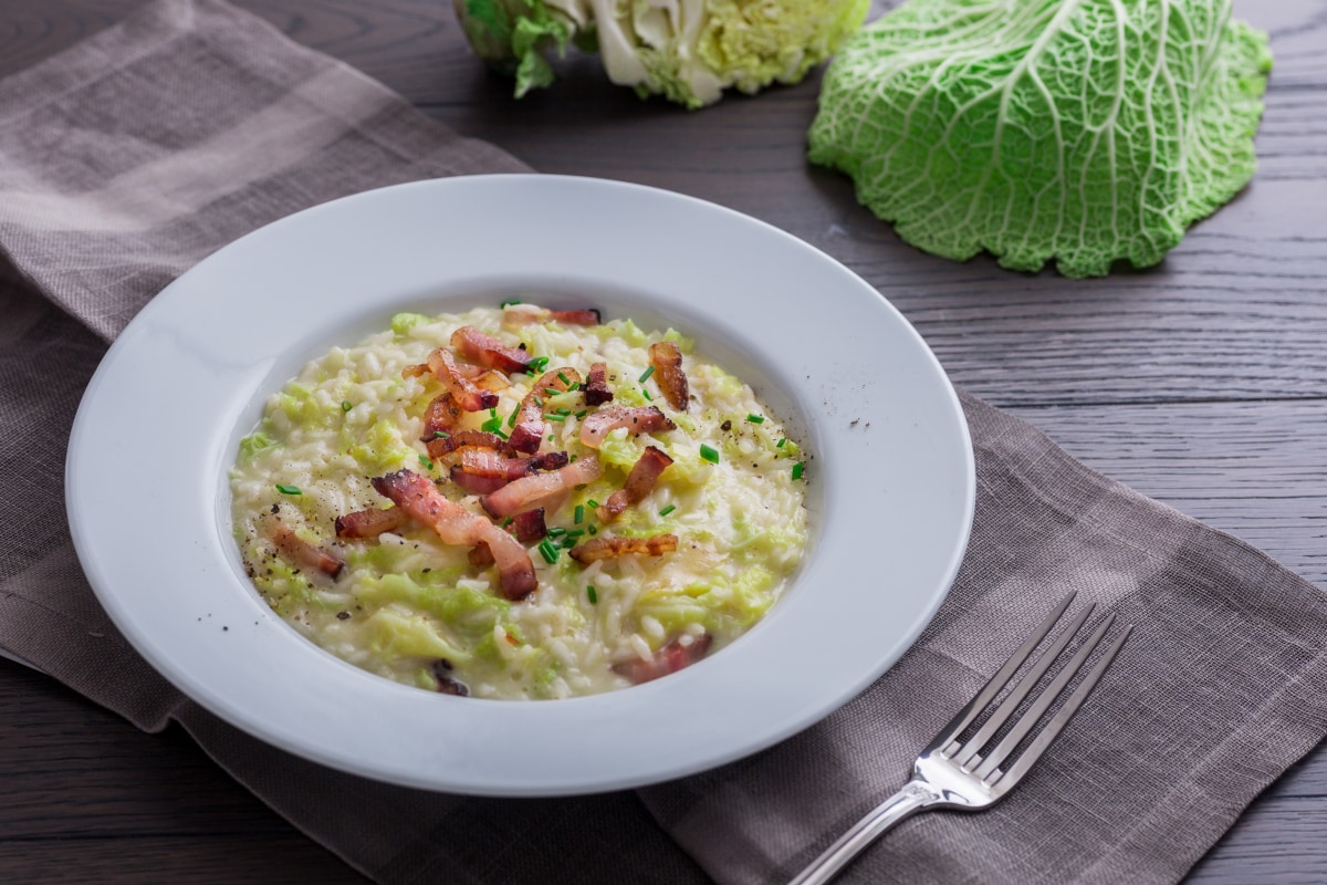 Risotto mit Wirsing, Speck und Fontina