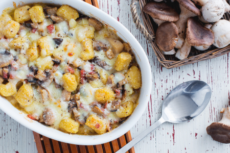 Gratinierte Gnocchi mit Pilzen