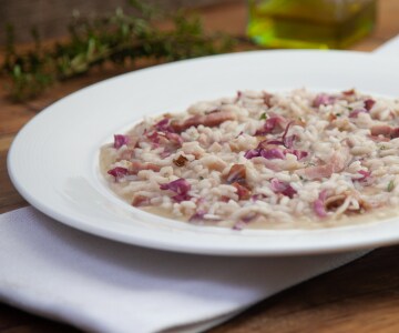 Risotto mit Radicchio und Speck