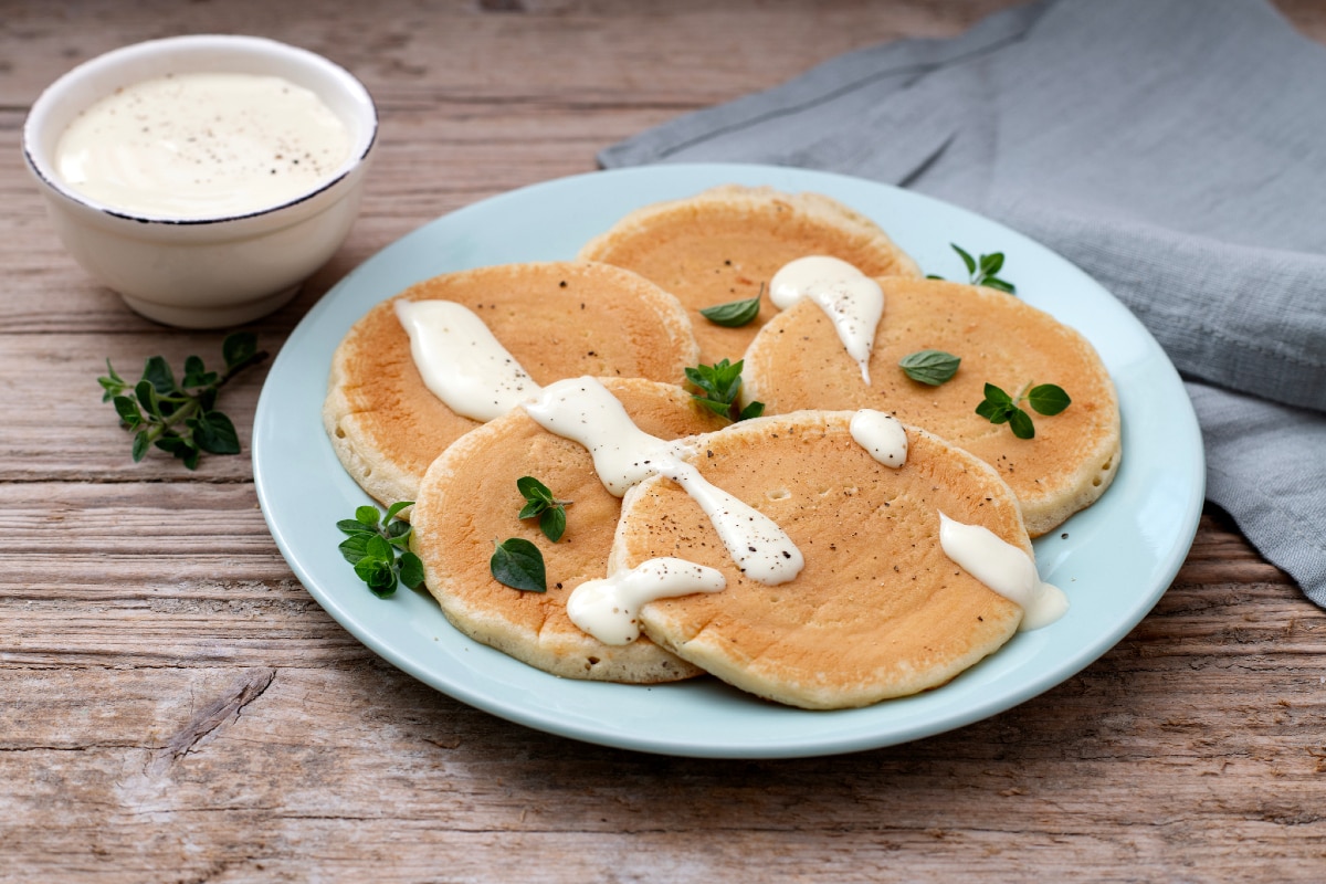 Herzhafte Pfannkuchen mit Grana Padano DOP Sauce