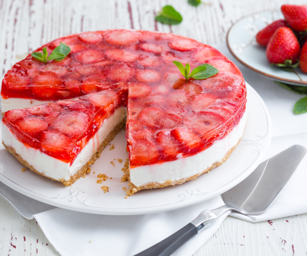 Erdbeerkäsekuchen ohne Gluten