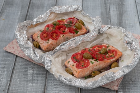 Lachsfilets in Folie