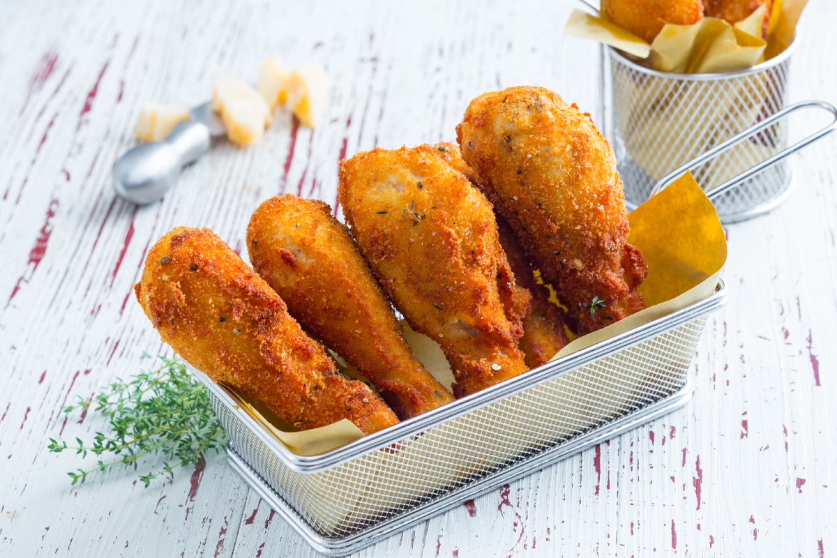 Gebratenes Hähnchen mit Grana Padano