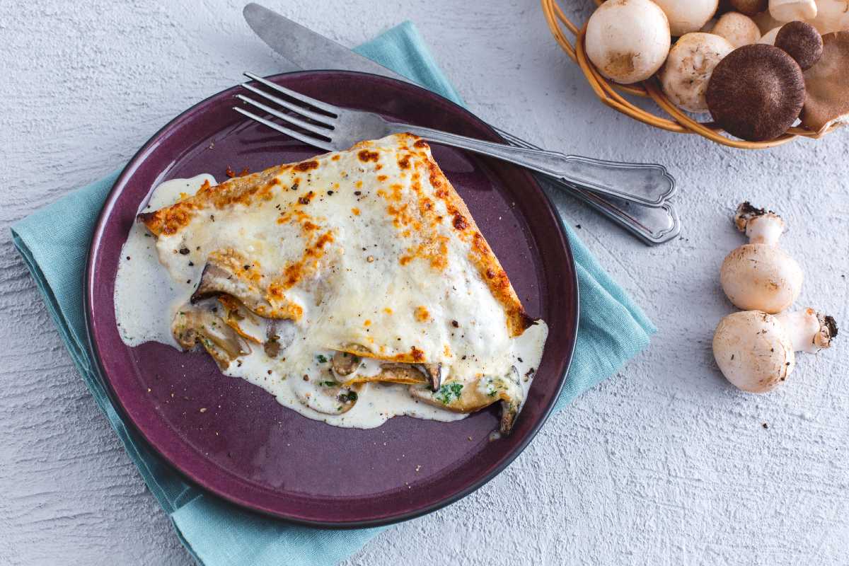 Vollkorn-Crespelle mit Mascarpone und Pilzen