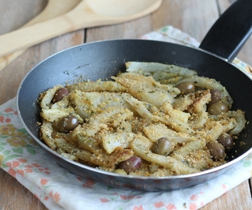 Fenchelgratin in der Pfanne