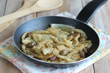 Fenchelgratin in der Pfanne