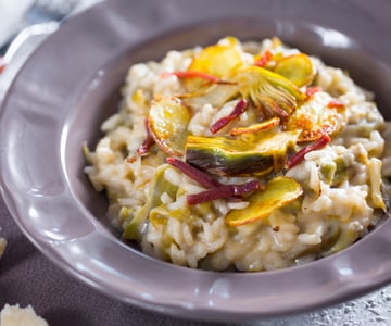 Risotto mit Artischocken und Kartoffeln
