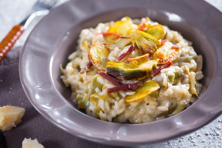 Risotto mit Artischocken und Kartoffeln