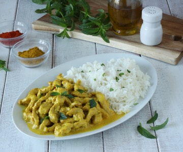 Hähnchenstreifen mit Curry