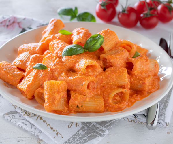 Pasta mit Paprika-Ricotta-Creme
