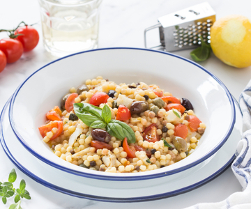 Fregola mit Kabeljau