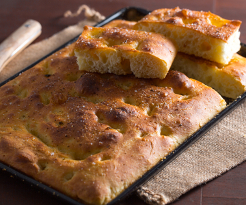 Hohes und weiches Kartoffelfocaccia