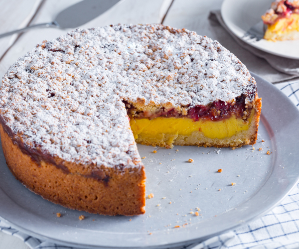 Streuselkuchen mit Erdbeeren