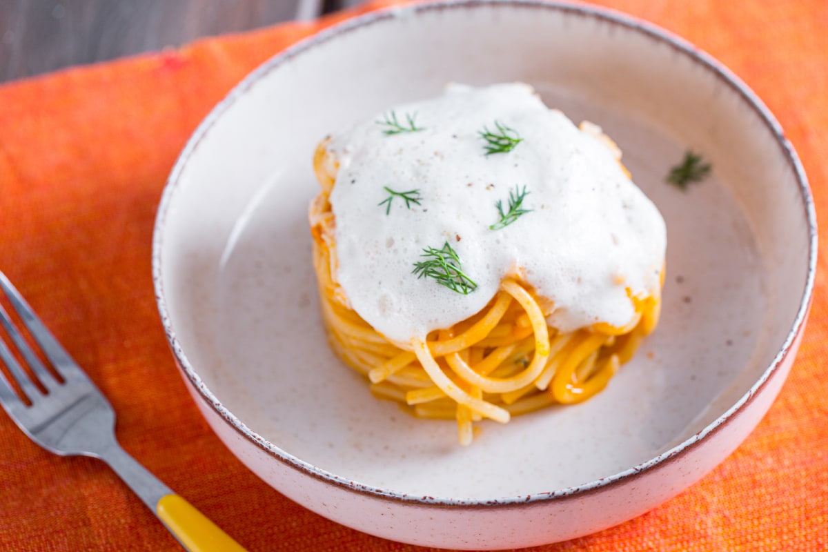 Spaghettone mit Rotbarbenragout