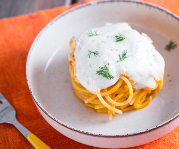 Spaghettone mit Rotbarbenragout